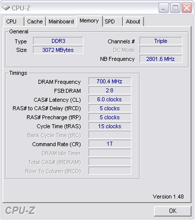 Core i7 920 memory overclocked
